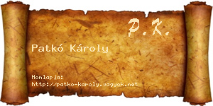 Patkó Károly névjegykártya